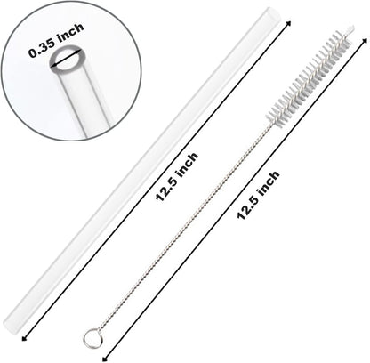 Stanley Replacement Straws - 6 Pack Reusable Straws for 40 oz & 30 oz Tumblers | Includes Cleaning Brush, Clear Plastic