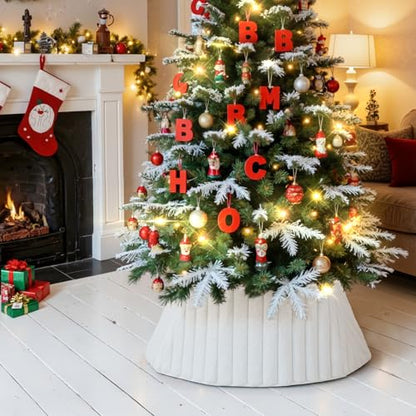 Christmas Tree Collar Plush 30 Inch White Tree Stand Cover Xmas Decor