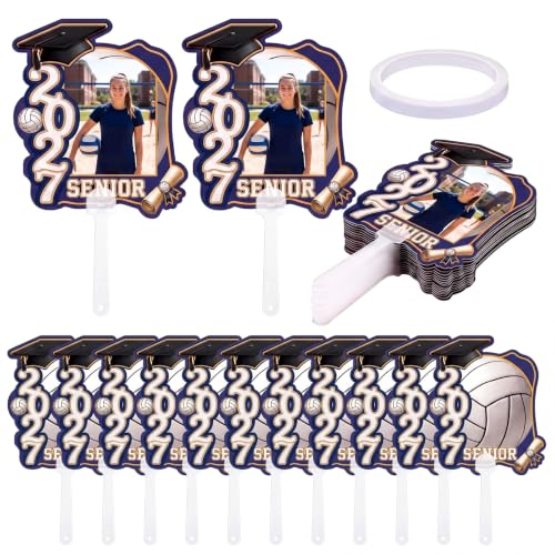 Graduation Fans with Handle - Volleyball Theme Senior 2027 Photo Props