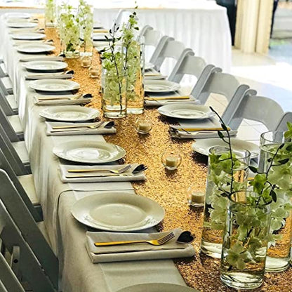 Gold Sequin Table Runner 4 Pack - 12x72 Inch Glitter Wedding Party Decor