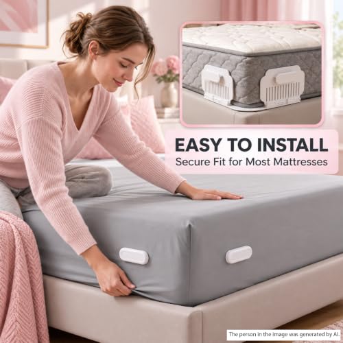 4 Pack Bed Sheet Holders for Corners - Keep Sheets Taut & Secure