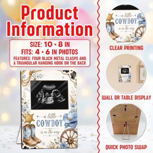 Cowboy Ultrasound Sonogram Picture Frame - Western Pregnancy Keepsake - Variation of THIS listing
