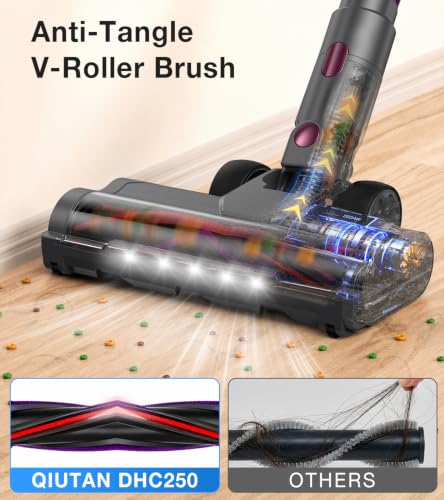 Cordless Stick Vacuum Cleaner 600W 55KPa 65Min Runtime with LED Display