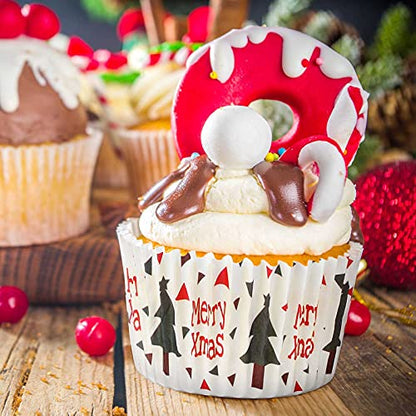 600 Count Christmas Cupcake Liners Muffin Paper Cups - Cheerful Series