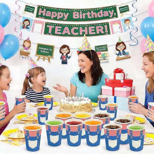 100 Pack Christmas Cartoon Paper Cups 9 Oz Party Supplies for Birthdays & Events