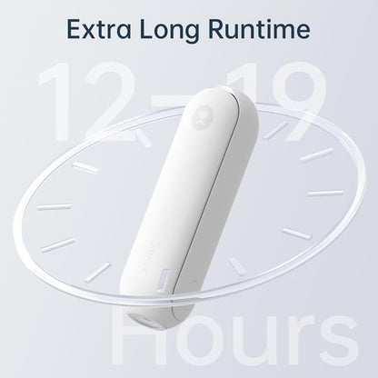 JISULIFE Portable Handheld Fan - Mini 3-In-1 USB Rechargeable with Power Bank & Flashlight | White, Ideal for Travel & Summer