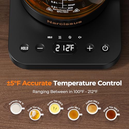 Electric Kettle with Temperature Control 1.8L & Removable Tea Infuser