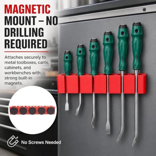 Magnetic Pry Bar Holder Wall Mount Organizer for Garage & Workshop