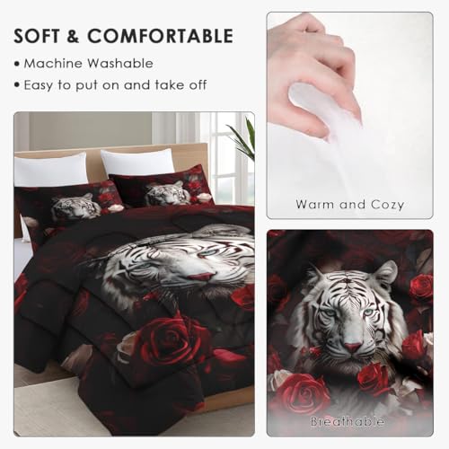 WeCozy Twin Comforter Set Multi 6 / White Tiger Bedding All Season