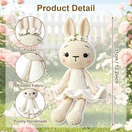 Flower Girl Proposal Gift Handmade Crochet Bunny - Will You Be My Flower Girl Variation of Crochet Bunny (1 Piece)