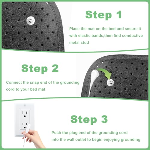 Grounding Mattress Pad for Bed - 54x78 Inches Earth Connection Sheet with Conductive Leather and Grounding Adapter