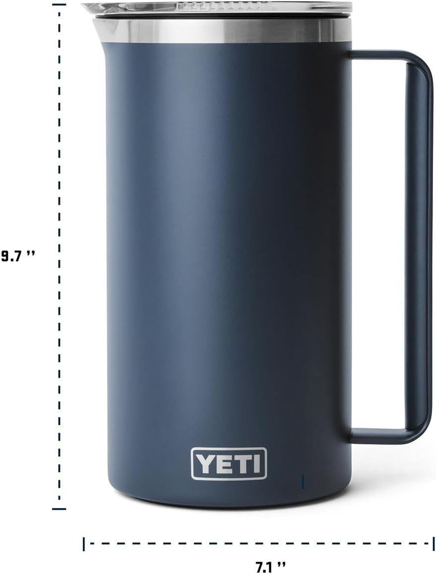 YETI Rambler 64 oz Pitcher, Vacuum Insulated, Stainless Steel with MagSlider Lid, White