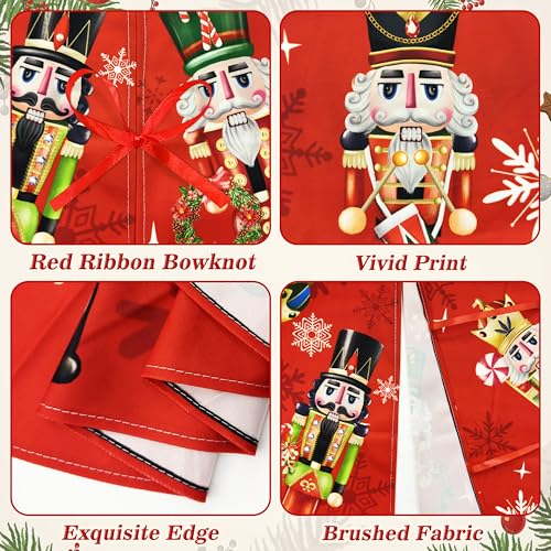 48-Inch Nutcracker Christmas Tree Skirt - Red Holiday Decor
