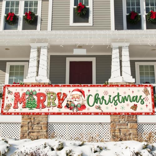 Large Christmas Yard Banner - Outdoor Holiday Decorations for Yard & Porch