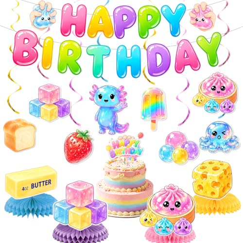 Colorful Paper Birthday Decorations with Dumpling & Dimsum Theme - Party Supplies