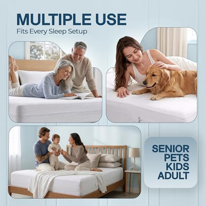 White Queen Size Waterproof Mattress Protector Encasement - Zippered Fit