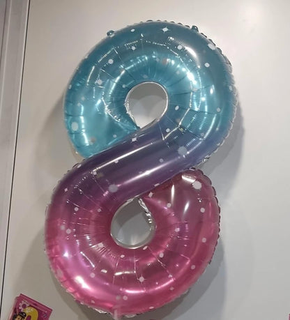 Starry Sky | 40-Inch Number 8 Balloon - Perfect Decorations for Girls' 8th Birthday Party