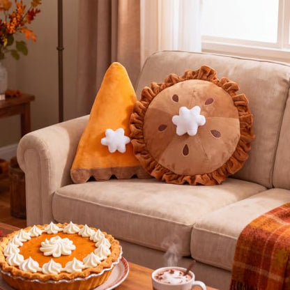 Fall Pumpkin Pie Throw Pillows - 2 Piece Thanksgiving Decor Set