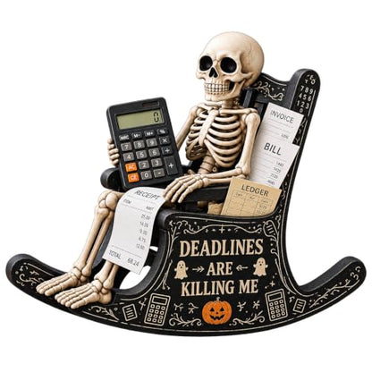 Halloween Skeleton Desk Decor - 4-Inch Funny Office Gift for Accountant - Variation of THIS listing