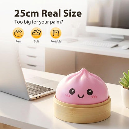 Giant Dumpling Squishy - Jumbo Soft Slow Rising Stress Ball for Adults | Extra Large Pink Fidget Toy