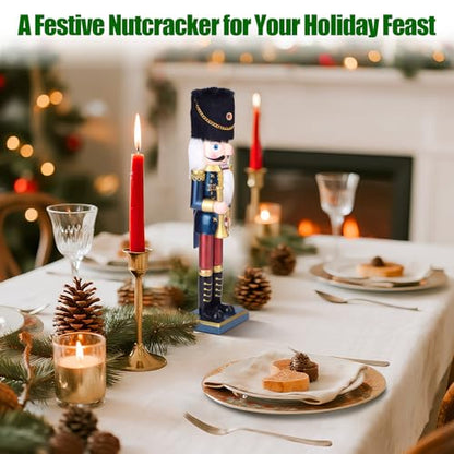 15-Inch Wooden Nutcracker Soldier with Bugle - Handcrafted Christmas Decor