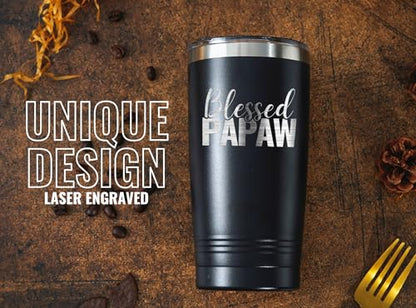 20oz Stainless Steel Tumbler with Laser Engraved Grandpa Design - Gift for Father's Day