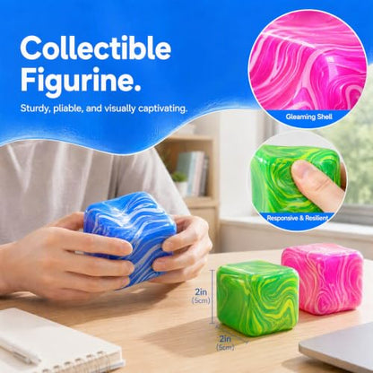 Green Marble Swirl Block Cube Collectible Figurine - NuomiYue