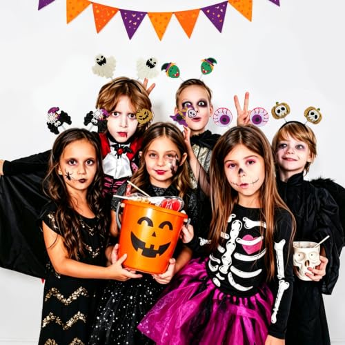 Halloween Potato Sack Race Bags with Headbands - Pumpkin Ghost Theme Party Supplies