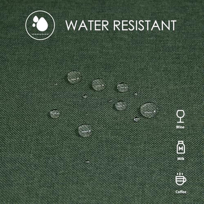 Waterproof Rectangle Table Cloth - Dark Green 91x132 Inches - Faux Linen