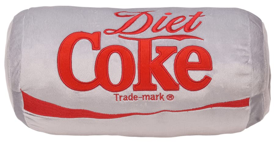 Mark Feldstein & Associates Coca Cola Diet Coke Can Classic Gray Embroidered Plush Throw Pillow, 13 in