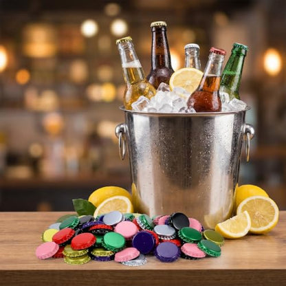 105 Pcs Beer Bottle Caps with Sealing Gasket - Colorful Crown Caps for Homebrewing & Crafts