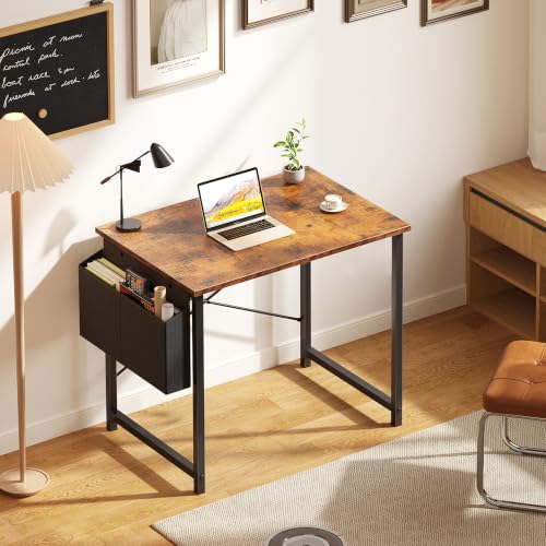 Small Computer Desk 31 Inch Gaming Desk for Home Office - Rusic Brown