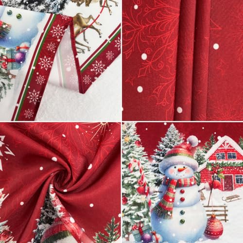 Red Oval Christmas Tablecloth 60 x 102 Inches Waterproof Holiday Decor - Variation of Christmas Red / 102" x 60" (Oval)