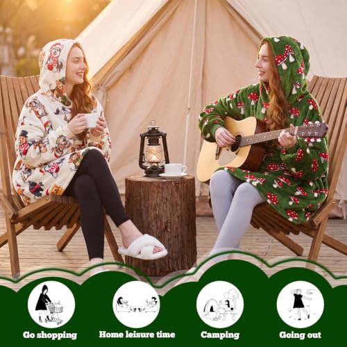 Women Wearable Blanket Hoodie Christmas Mushroom Gifts for Women Adults - Mushroom / Adult