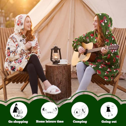 Women Wearable Blanket Hoodie Christmas Mushroom Gifts for Women Adults - Mushroom / Adult
