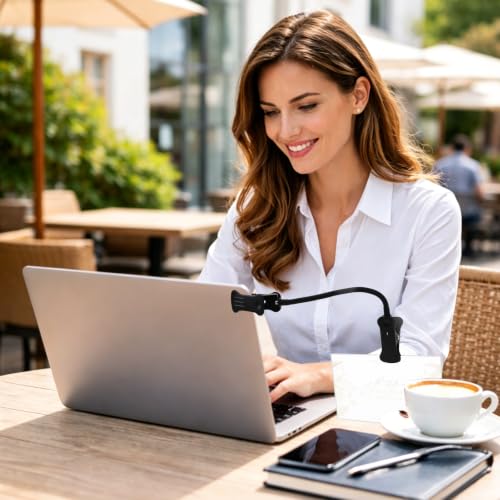 Clip On Document Holder 1pcs, Adjustable Gooseneck Paper Stand for Laptop & Monitor