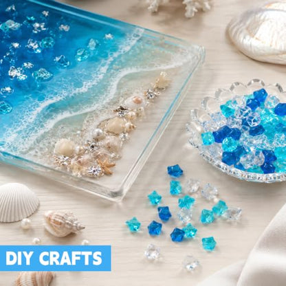 1200pcs Blue and White Acrylic Ice Cube Rocks for Vase Filler & Decor