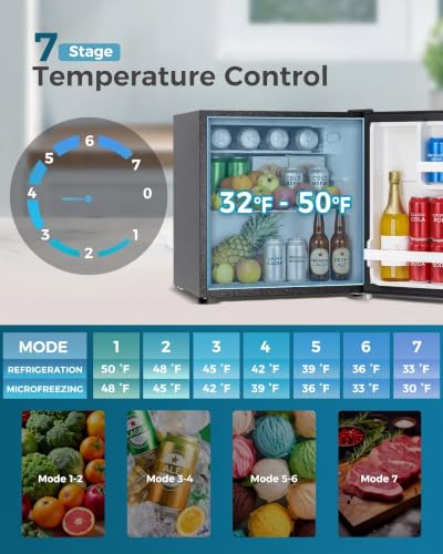 Mini Fridge with Freezer - 1.7 Cu.Ft Compact Silver Refrigerator