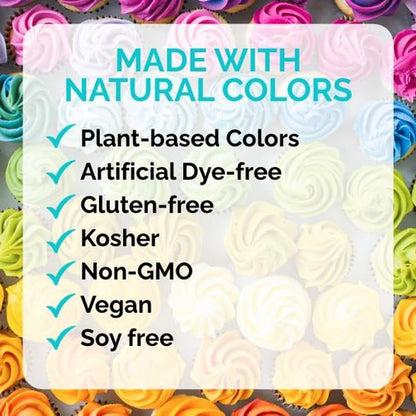 Color Kitchen Food Coloring - Vibrant 6 Pack | Plant-Based, Vegan, Gluten-Free, Non-GMO, Kosher