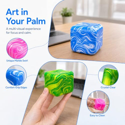Green Marble Swirl Block Cube Collectible Figurine - NuomiYue