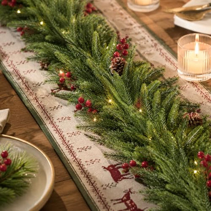 9 Ft Norfolk Pine Garlands - 2 Pack Real Touch Christmas Decor