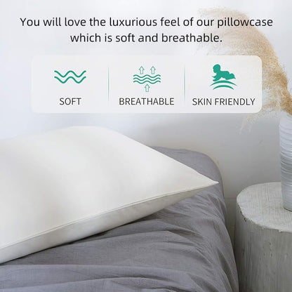 Organic Cotton Pillow Case - Off White / 16x22 Kids Pillow Cover - Pack of 2