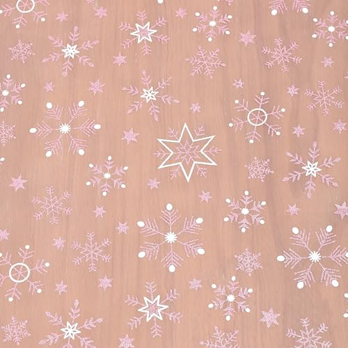 Pink Snowflake Table Runner 28x120 Inches Glitter Winter Decor Set of 4