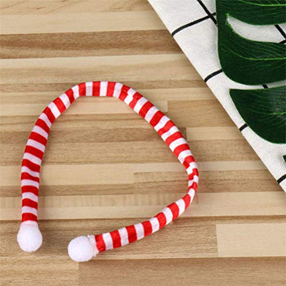 Mini Christmas Scarf for Small Pets & Decor, Red & White Knitted Accessories