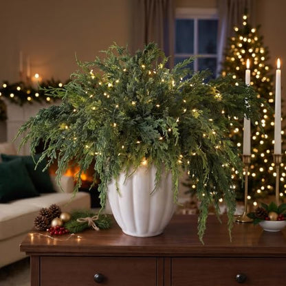 Large Artificial Christmas Cedar Branches for Vase Decoration - 12 Pack, 36 Inch