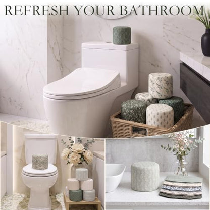 Grandmillennial Felt Toilet Paper Cover Set - Reusable 12 Pcs, Floral Design