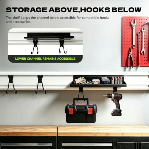 Garage Storage Shelves 2 Pack Compatible with Gladiator GearTrack & GearWall - Solid Metal Wall Shelving for Garage Organization
