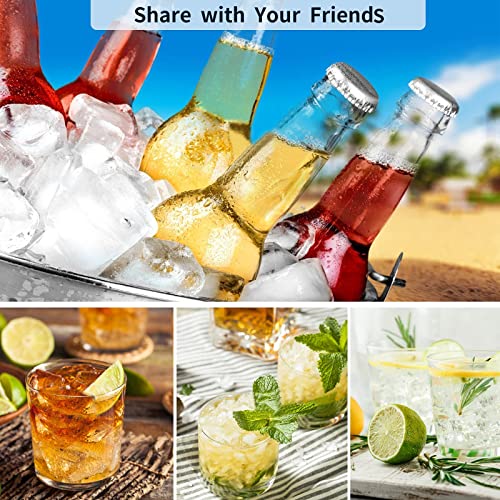 Ice Cube Trays Set of 2, Easy Release 15 Flexible Silicone Ice Cube Molds with Removable Lid Reusable Freezer Ice Trays Stackable for Whiskey, Baby Food, BPA Free (SNOW GRAY)