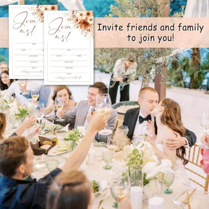 25 Pack Floral Invitation Cards with Envelopes for Weddings & Parties