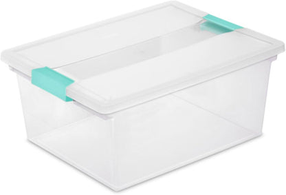 Sterilite 12-Pack Clip Box | Stackable Clear Plastic Storage Bins with Latching Lids - Ideal for Arts, Crafts, and Office Organization